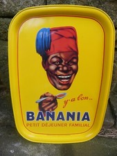 Plateau en metal BANANIA publicitaire promotionnel 40cmX28cm bon état