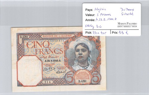 Algérie francs - algérie, 5
