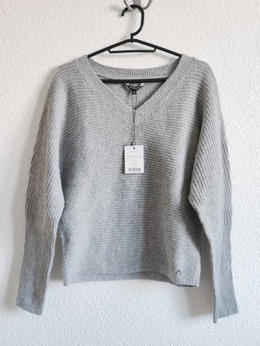 Pull maille côtelé gris - côtelé,