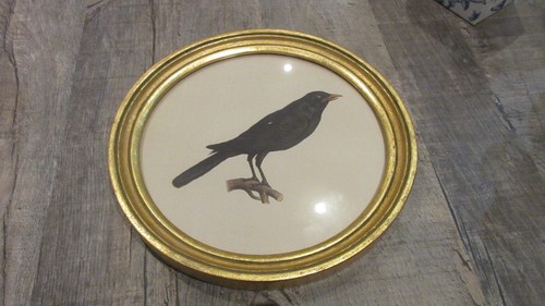 Cadre rond bois doré avec - cadre,