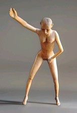  Belle Sculpture En Bois De Buis /Art  Populaire/ mannequin Année 60 Ésotérisme 