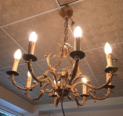 Lustre bronze lampes hauteur - lustre,