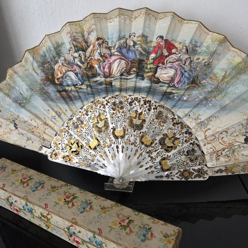 Eventail ancien nacre fin - ancien,