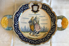 HENRIOT QUIMPER MELONNIÈRE DANSEURS BRETONS DÉCOR RICHE