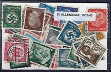 Allemagne entre 1933 à 1945 lot de 50 timbres différents oblitérés used