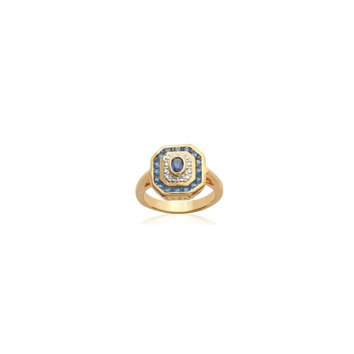 Bague saphir zirconium