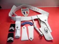 Lot de la police de la circulation - Holster blanc+ceinturon + porte chargeur...