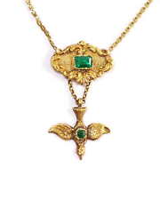 Collier Saint-Esprit ancien en or 18k, bijou ancien, bijou religieux