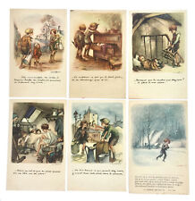 6 Cartes postales 1930 illustrateur Poulbot, les momes, correspondance