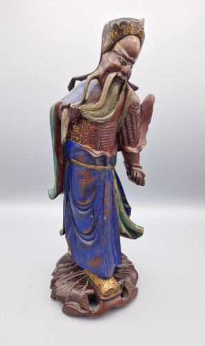 Chine statue bois polychrome - chine,
