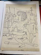 Dessin Erotique Homme Nu Gay Signé Ramon Alejandro Circa 1972 Le Palace