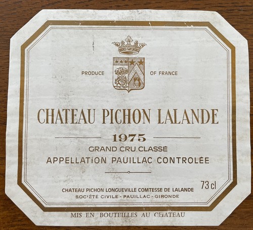 étiquette château pichon - Étiquette,