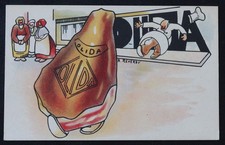 Carte postale publicitaire OLIDA charcuterie illustrateur Reverdy Art Déco