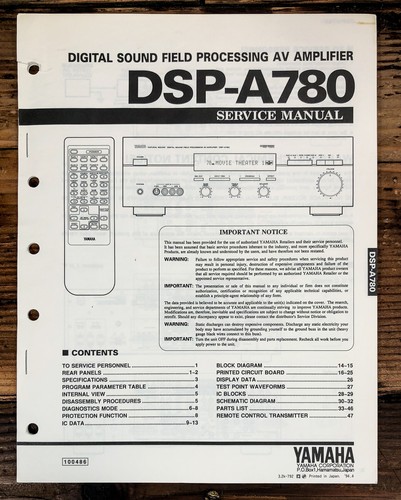Yamaha dsp a780 amplifier - yamaha, av