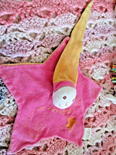 DOUDOU PLAT ETOILE UN REVE DE BEBE / CMP LUTIN  orange et rose