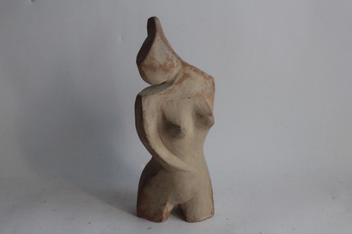 Sculpture terre cuite torse - sculpture,