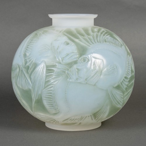 Vase poissons verre opalescent - poissons,
