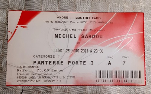 Ticket billet used place - used,