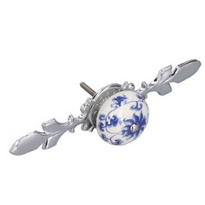 (porcelaine Bleue Et Blanche)2pcs/set Poignée D’armoire En Céramique Moderne