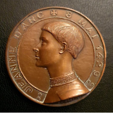 Grosse médaille bronze "Jeanne d'Arc 8 mai 1429 / Offert par la ville d'Orléans"