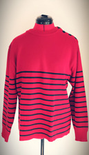 Pull Marin BREIZH-CORSAIRE TBE Unisexe T5 (Voir mensurations) Rouge à rayures