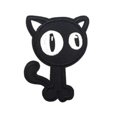 Patch Écusson Chat noir (Réf a) - Thermocollant