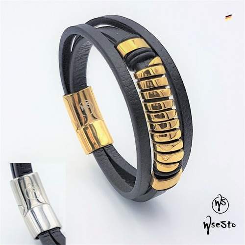 Bracelet wsesto cuir noir - bracelet,