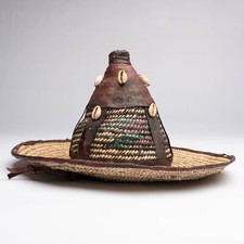 D255 - CHAPEAU DE BERGER FULANI, ART TRIBAL PREMIER ANCIEN AFRICAIN