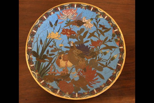 Plat cloisonné xixème - plat, cloisonné,