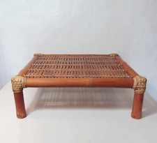 table basse carrée rotin bambou vintage
