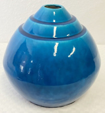 Vase Céramique Primavera Bleu Celeste Turquoise Bleu Période art Deco