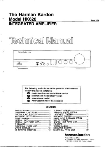 Service manuel instructions - service, d'instructions