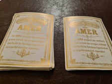 LOT DE 3 ETIQUETTES ANCIENNES DE FLACON A PHARMACIE. AMER