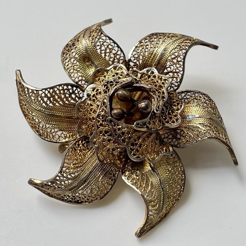 Vintage broche argent - , doré