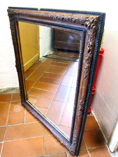 MIROIR TRUMEAU style Louis XV Bois Stuc Glace Cadre 71 x 59 framed mirror débXIX