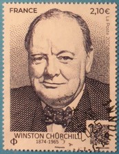 FRANCE  2025  OBLITÉRÉ  "WINSTON CHURCHILL " CACHET ROND
