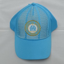 Casquette officielle neuve OM Marseille bleue devant ajouré, logo rond cousu