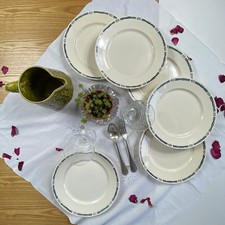 6 assiettes plates faïence ancienne Badonviller modèle Epinal ACC-7528