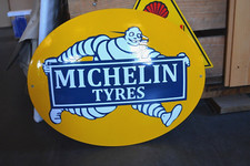 Plaque émaillée MICHELIN bibendum logo ancien pneus emailschild enamel sign