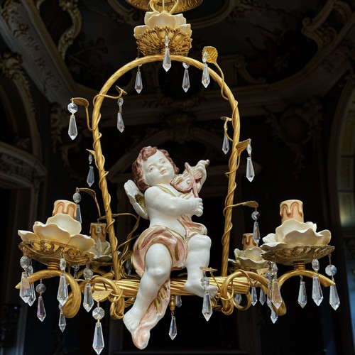 Lustre fer doré et - en,