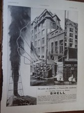 SHELL chauffage central au mazout puits de pétrole publicité ILLUSTRATION 1930