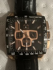 YEMA Rallygraf Acier Quartz Cuir Montre Homme