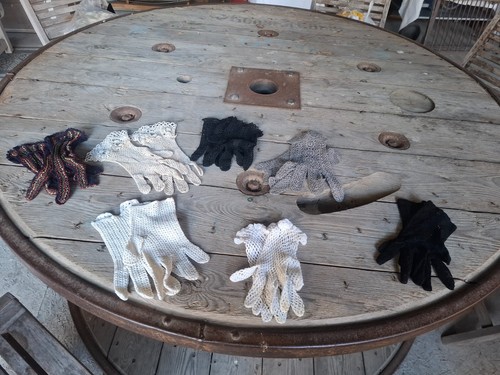 Linge ancien paire gants - 7, de