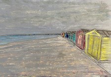 Peinture Pastel Impressionniste Cabines De Plage À Seaford UK Coté Akoun