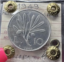 Repubblica Italiana 10 Livres Olivier 1949 Scellé Spl + Subalpina