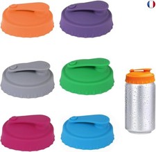 JJHXM Lot de 6 couvercles pour canette de Soda en Silicone,Bouchon canette Soda
