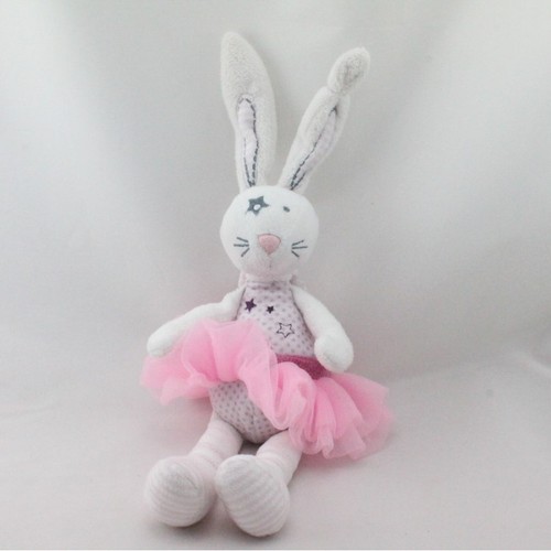 Doudou lapin blanc - , rose
