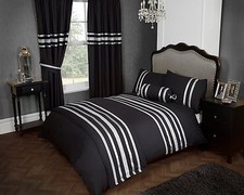 RIDEAUX DOUBLÉS PLIS CRAYON NOIR ARGENT 66" x 72" 200 tc 100% coton égyptien 