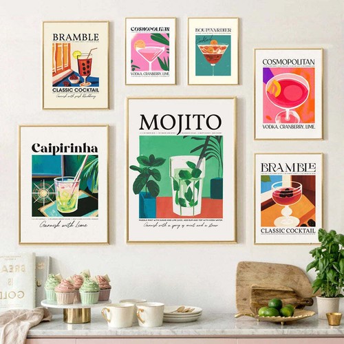 Cocktail toile affiche sans - cocktail,