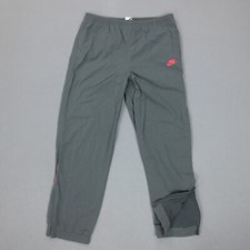 Jogging Vintage 80s Rétro Nike Femme M Gris Small Logo Brodé Chevilles Zip Nylon